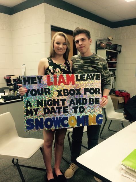 Gamer Promposal Ideas, Gamer Hoco Proposal, Gamer Promposal, Skiing Hoco Proposals, Snowcoming Proposal, Snowball Dance Proposals, Winter Ball Proposals, Snoball Proposal, Hockey Winter Formal Proposal