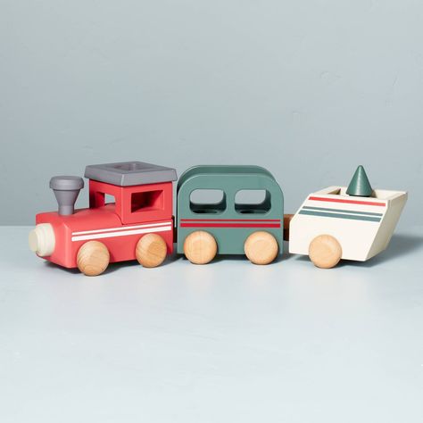 Christmas Train Set, Hearth And Hand With Magnolia, Wood Train, Toy Trains Set, Wooden Train Set, Hearth & Hand With Magnolia, Wooden Train, Christmas Train, White Car