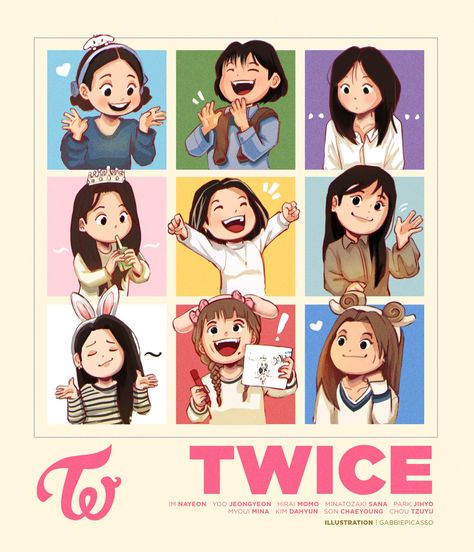 Twice Fanart, Illustration Art Kids, Desain Buklet, Fandom Memes, Kpop Drawings, Chibi Girl, The Lorax, Chaeyoung Twice, Chibi Drawings