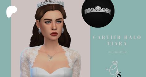 Cartier Halo Tiara | Glitterberry Sims Sims 4 Tiara Cc, Halo Tiara, Headband Tiara, Royal Jewels, Sims 4 Cc, The Sims 4, Sims Cc, The Sims, Cartier