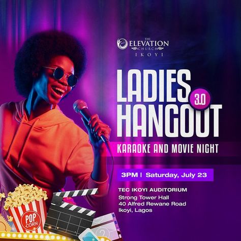 #Ladieshangout #ladies #hangout #churchposterdesign Hangout Poster Design, Hangout Flyer Design, Social Media Advertising Design, Church Poster Design, Graphic Design Flyer, Church Poster, Church Graphic Design, Graphic Design Photoshop, Design Photoshop