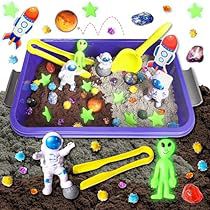 Quiet Toddler Activities, Planet Toys, Space Week, Magic Sand, Toddler Sensory, Bouncy Balls, Sensory Boxes, Sand Play, Sensory Table