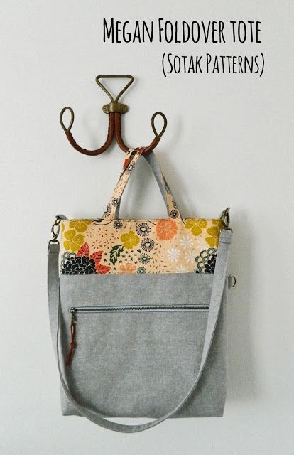 s.o.t.a.k handmade: megan foldover tote {a new pdf pattern} Sew Bags, Bags Sewing, Project Bags, Bag Sewing, Sewing Bags, Straw Bags, Patchwork Bags, Patchwork Patterns, Diy Bags