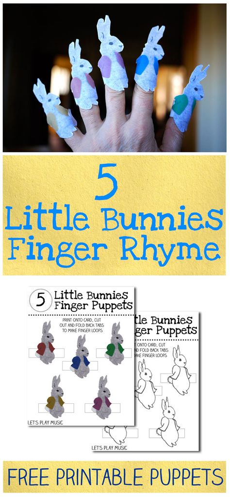 5 Little Bunnies Counting Song for Easter with Free Printable from Let's Play Music Easter Finger Play Songs, Finger Rhymes, Essay Conclusion, Lets Play Music, Easter Preschool, Felt Stories, Preschool Music, Finger Plays, Kids Music