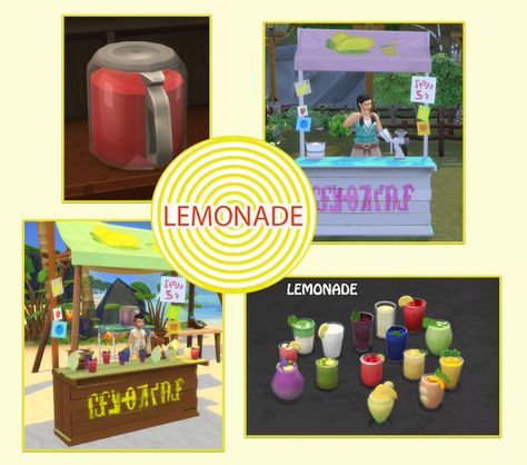 LEMONADE | icemunmun on Patreon Lemonade Jar, Lotes The Sims 4, Lemonade Bar, Sims 4 Kitchen, Sims 4 Challenges, Sims 4 Expansions, Sims 4 Gameplay, Sims Four, Sims4 Clothes