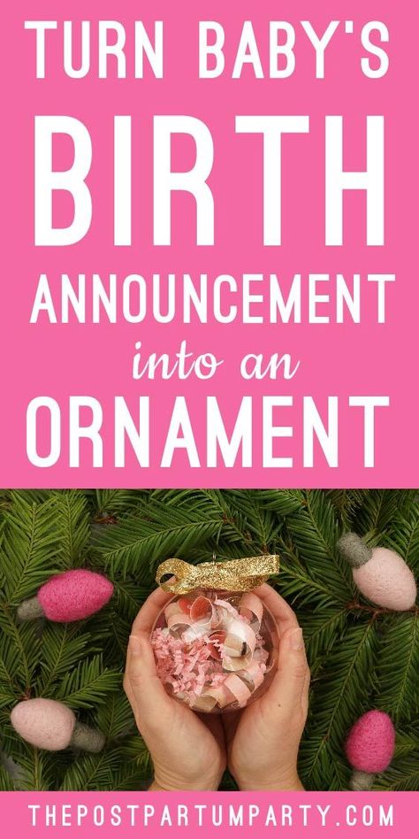 Make this easy DIY Christmas ornament from your baby's birth announcement! Hang this clear, glass ornament on your tree as a special keepsake every year! This personalized ornament also makes a unique gift for new parents. #DIYornament #birthannouncement #babysfirstChristmas First Christmas Ornament Diy, Diy Photo Ornaments, Christmas Ornament Diy, Christmas Baby Announcement, Clear Glass Ornaments, Diy Christmas Ornaments Easy, Diy Christmas Ornament, Ornament Diy, Christmas Pregnancy