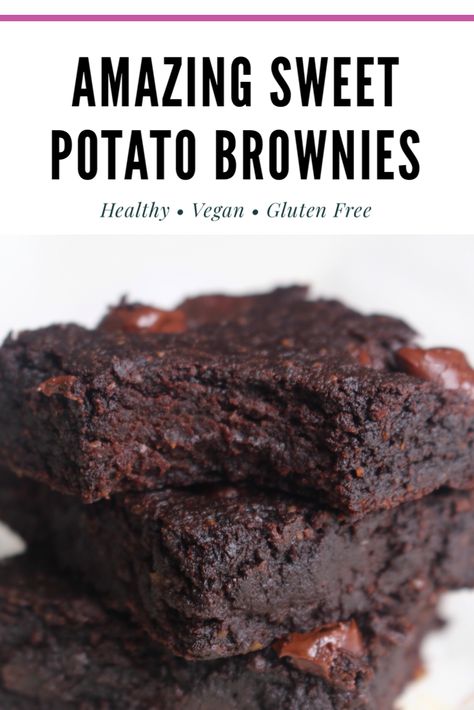 Sweet Potato Brownies Healthy, Brownies Healthy, Glutenfri Baking, Potato Brownies, Sweet Potato Brownies, Healthy Brownies, Vegan Sweet Potato, Brownie Recipe, Healthy Sweets Recipes