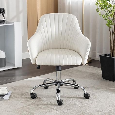 Amazon.com: Home Office Desk Chair, Vanity Chair, Modern Velvet Adjustable Low Back Rolling Chair, Twill Upholstered Cute Office Chair, Desk Chairs with Wheels for Bedroom,Vanity Room,Classroom (White) : Home & Kitchen Rolling Office Chair, Stainless Steel Chair, Conference Room Chairs, Velvet Accent Chair, Leisure Chair, Velvet Chair, Executive Chair, Office Desk Chair, Modern Home Office