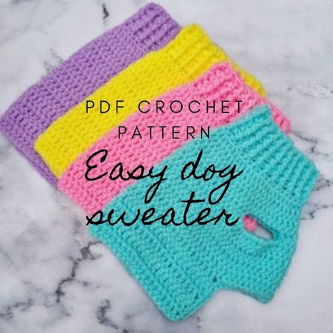 The 25 Coziest Crochet Dog (and Cat) Sweater Patterns - Derpy Monster Frenchie Clothes, Cat Sweater Pattern, Crochet Dachshund, Chihuahua Sweater, Diy Dog Sweater, Crochet Jumper Pattern, Large Dog Sweaters, Crochet Dog Clothes, Dachshund Sweater