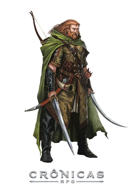 Cronicas Human Ranger - By Caio Monteiro by caiomm.deviantart.com on @DeviantArt Ranger Rpg, Pathfinder Character, Illustration Fantasy, Heroic Fantasy, Pathfinder Rpg, Fantasy Portraits, Medieval Clothing, Rpg Characters, Fantasy Male