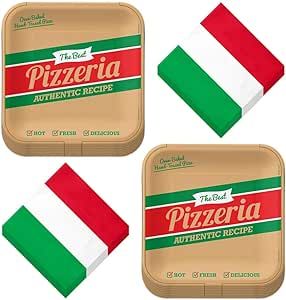 Little Italy Party, Pizza Party Favors, Italy Party, Italian Flag, Dinner Decoration, Pizza Night, Pizza Party, Square Paper, Fun Cup