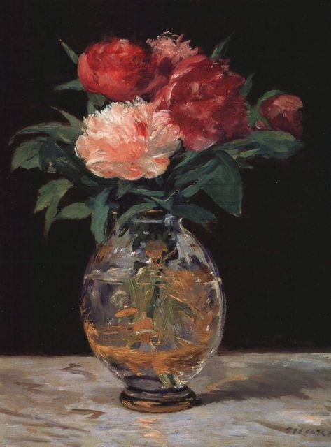 peira: Edouard Manet (1832-1883): Bouquet of Peonies (not dated) via Terminartors Edouard Manet Paintings, Painting Of Flowers, Édouard Manet, Edouard Manet, Impressionist Art, Art Appreciation, Bouquet Of Flowers, Painting Reproductions, Arte Floral