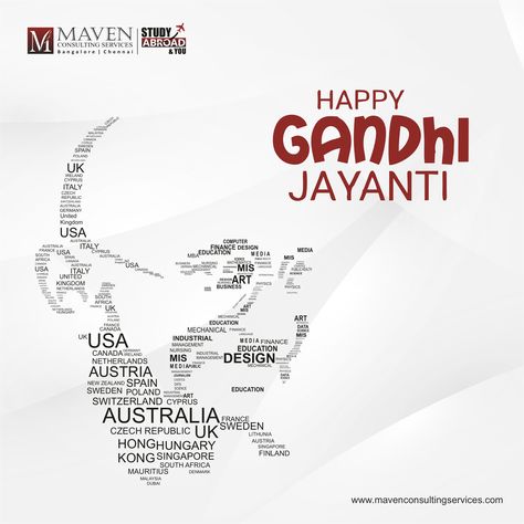 A man is but a product of his thoughts. What he thinks he becomes. Gandhi Ji teaches us that you can win any fight without violence. Wishing you a very happy Gandhi Jayanti. Gandhi Jayanti Wishes, Gandhi Ji, Happy Gandhi Jayanti, Gandhi Jayanti, Study Abroad, Very Happy, Art Education, A Man, United Kingdom