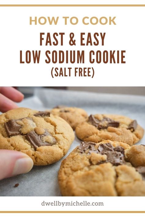 No Sodium Cookies, Sodium Free Snacks, Salt Free Desserts, Low Sodium Baking Recipes, Low Sodium Peanut Butter Cookies, No Salt Cookie Recipes, Low Sodium Recipes Desserts, Low Sodium Dessert Recipes Baking, Salt Free Dessert Recipes