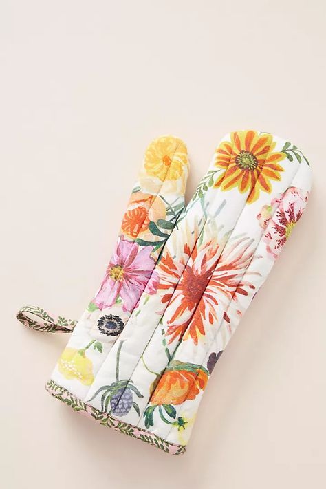 Nathalie Lete Helena Oven Mitt | Anthropologie Parisian Studio, Nathalie Lete, Cardboard Painting, Pretty Kitchen, Bhldn Weddings, Oven Glove, Oven Mitt, Kitchen Linens, Oven Mitts