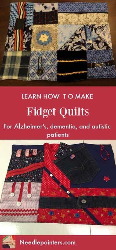 Learn to make Fidget Quilts - Pin Fidget Quilt Alzheimers Patterns, Fidget Crafts, Busy Quilt, Fidget Sleeves, Busy Blankets, Small Quilting Projects, Sensory Projects, Sensory Mat, Fidget Mats