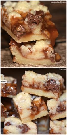 Caramel Butter Bars with Chocolate Chips Caramel Butter Bars, Bars With Chocolate Chips, Squares Recipes, Caramel Butter, Diy Easy Recipes, Cake Mug, Baking Fun, Butter Bars, Dessert Bar Recipe