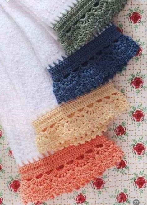 Crochet Borders - Free Pattern Crochet Edging Pattern, Háčkované Lemy, Borders Free, Crochet Edging Patterns, Crochet Towel, Crochet Collection, Mode Crochet, Crochet Borders, Crochet Motifs