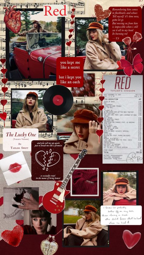 Taylor Swift Wallpaper Red Taylors Version, Red By Taylor Swift Aesthetic, Red Taylor Swift Aesthetic Collage, Taylor Swift Red Phone Case, Red Album Aesthetic Taylor Swift, Red Taylors Version Aesthetic Wallpaper, Red Taylorswift Aesthetic, Taylor Swift Red Moodboard, Red Ts Aesthetic