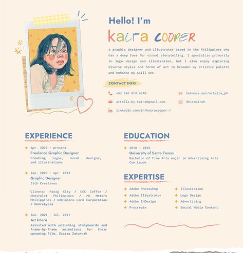 Illustration Portfolio Website, Designer Resume Creative, Illustration Resume, Resume Infographic, Horror Magazine, Cv Ideas, Art Resume, Interior Design Sketchbook, Cv Inspiration