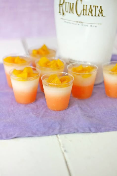 Charcuterie Shots, Booze Fruit, Summer Jello Shots, Peach Jello Shots, Pudding Shot Recipes, Alcohol Shots, Best Jello Shots, Rum Chata, Jello Pudding Shots