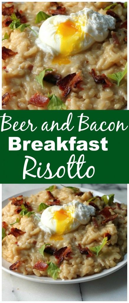 Perfect brunch food! Beer and bacon breakfast risotto. Creamy and comforting! Breakfast Risotto Recipes, Breakfast Risotto, Bacon Brunch, Homemade Brunch, Breakfast Bacon, Holy Cannoli, Christmas Eats, Baker By Nature, Beer Bacon