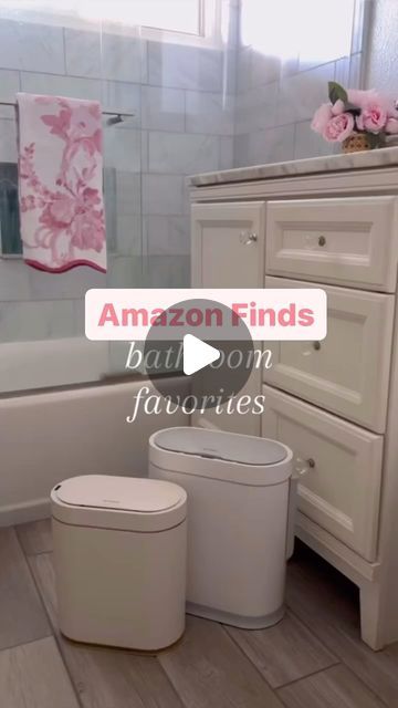 Bathroom Items List, Bathroom Plunger Storage Ideas, Trash Can For Bathroom, Bathroom Garbage Can Ideas, Bathroom Trash Can Ideas, Amazon Finds Laundry, Neutral Bathroom Amazon, Restroom Ideas, Amazon Restroom Must Haves