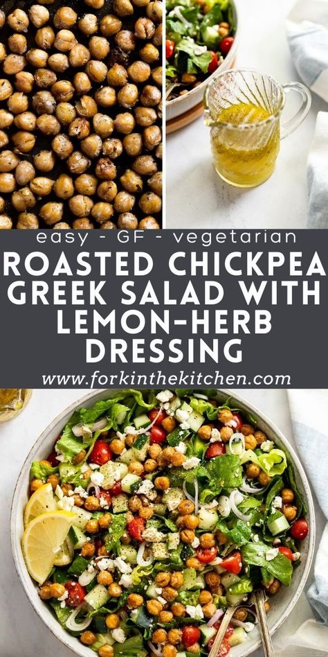 Greek Salad Chickpeas, Chickpea Spring Mix Salad, Mediterranean Diet Chickpea Salad, Lemony Chickpea Salad Food And Wine, Healthy Salad With Chickpeas, Salad Roasted Chickpeas, Salad Ideas Chickpeas, Roasted Chickpeas Salad Recipe, Cucumber Salad With Crunchy Chickpeas