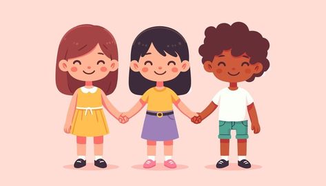 A drawing of children holding hands with one of them holding hands | Premium AI-generated vector Children Holding Hands, People Holding Hands, Kids Vector, Cartoon People, Better Together, A Drawing, Drawing For Kids, Premium Vector, Holding Hands