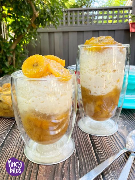 Saba Con Yelo - PinoyBites Minatamis Na Saging, Saba Recipe, Recipe Filipino Food, Cooking Bananas, Filipino Snacks, Filipino Food Dessert, Breakfast In A Jar, Coffee Shop Menu, Recipe Banana