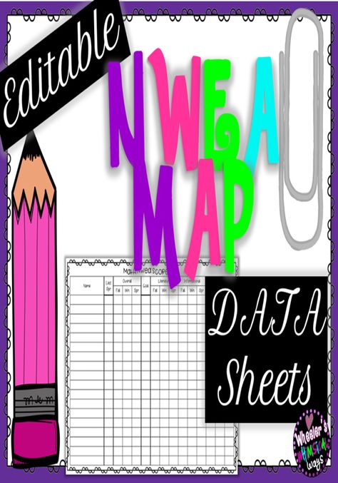 **EDITABLE** NWEA aka Map data forms and charts. Want to have a nice eye pleasing sheet to track your NWEA Map data on? Well here it is! Use these editable forms to collect NWEA or MAP student data all in one place! These sheets keep track of all the scores! #whimsicalwheelerland #teacherforms #datatracking #nwea #editable Nwea Map, Teacher Data, Data Form, Teacher Forms, Data Tracking, Data Charts, Student Data, Student Success, Teacher Help