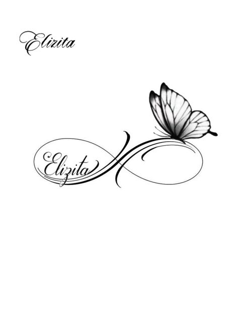 Infinity Tattoo With Butterfly, Infinity Butterfly Tattoo, Eternity Tattoo, Memorial Tattoo Quotes, Butterfly Name Tattoo, Infinity Tattoo Designs, Bone Tattoo, Animal Tattoo Ideas, Couple Tattoos Unique