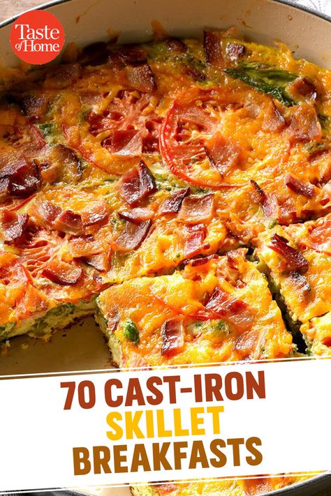 Keto Cast Iron Skillet Recipes Dinner, Breakfast Pizza Cast Iron Skillet, Breakfast In Cast Iron Skillet, Cast Iron Breakfast Casserole, Breakfast Ideas Cast Iron Skillet, Cast Iron Skillet Meals Dinners, Cast Iron Breakfast Recipes, Cast Iron Cooking Recipes, Cast Iron Skillet Recipes Camping