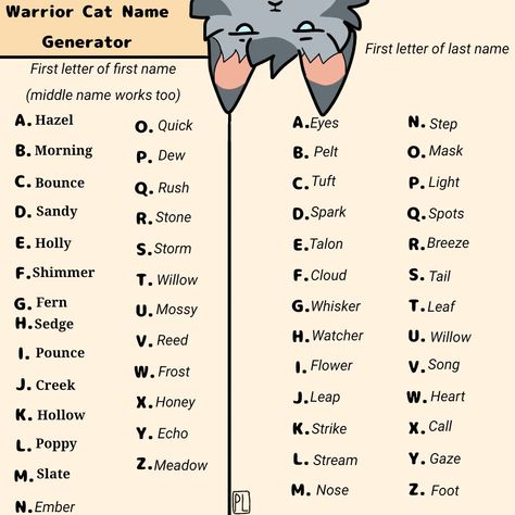 Warrior Cat Oc Challenge, Therian Usernames, Warrior Cats Bio Ideas, Warrior Cats Template, Bio Ideas Wcue, Warrior Cats Name Ideas, Warrior Cats Name Generator, Warrior Cats Clans, Warriors Oc