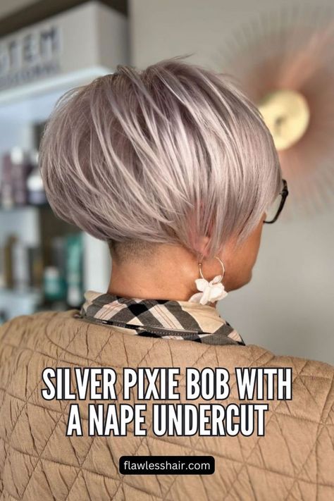 Silver Pixie Bob With A Nape Undercut