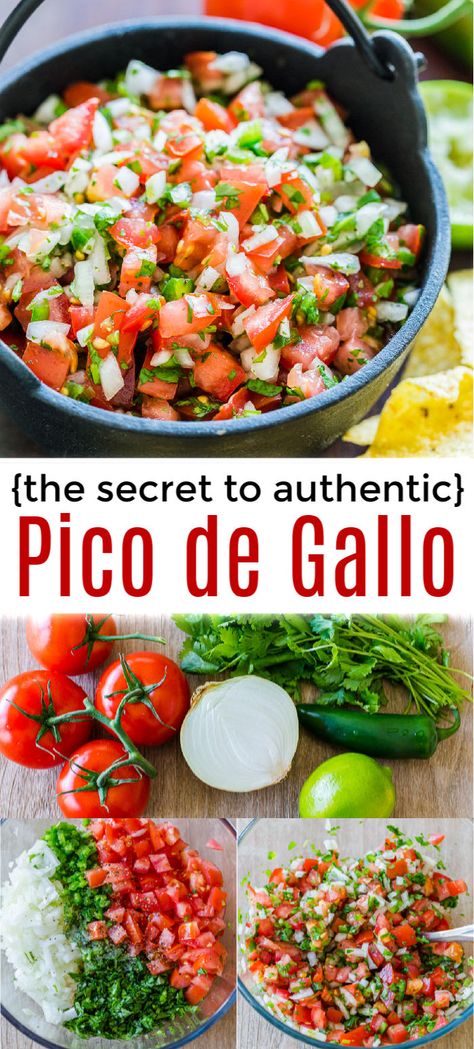 How to make the best Pico De Gallo - this is the real deal, authentic pico de gallo and it's totally easy! #picodegallo #salsa #mexican #appetizer #pico #natashaskitchen Mexican Appetizer, Mexican Appetizers, Mexican Dinner, Salsa Recipe, Mexican Food Recipes Authentic, Edamame, Mexican Dishes, Appetizer Snacks, Good Eats