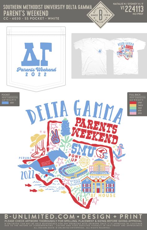 Sorority Membership Ideas, T Shirt Sorority Design, Sorority Parents Weekend Themes, B Unlimited Shirts, Event T Shirt Design Ideas, Sorority Philanthropy Event Shirts, Sorority Designs Shirt, Event Tshirt Design Shirt Ideas, Family Weekend Sorority Banner