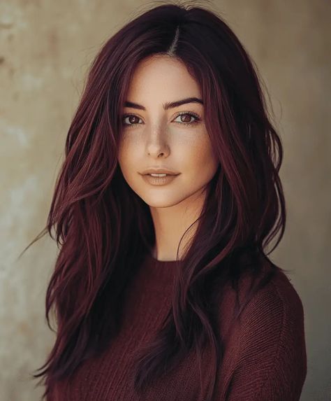 Dark Hair For Hazel Eyes, Revenge Hair Color, Latina Hair Color Ideas Dark Brown, Darker Fall Hair Color, Single Color Brown Hair, Cool Summer Color Palette Hair, Dark Hair For Fall Brunettes, Blue Brunette Hair, Dark Hair For Pale Skin