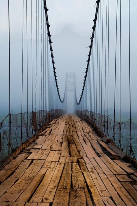 Bridge in Russia. It's still in use. - Imgur.   ... http://scotfin.com/ says, Not by me. Jolie Photo, A Bridge, Cebu, 인물 사진, White Photo, Oh The Places Youll Go, Crete, Abandoned Places, White Photography