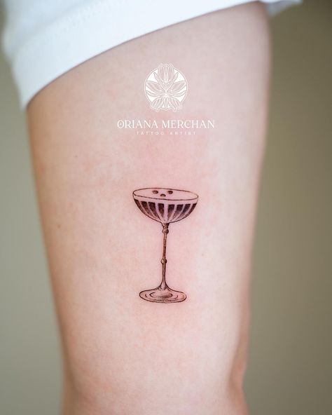 Espresso  Insta: @Orimerchan  #espresso #espressomartini #drinktattoo #drink #tattooartist #tattoolife #MiamiTatto #tattooinspo #smalltattoos #fineline #blackwork Expresso Martini Tattoo, Espresso Martini Tattoo, Liquor Tattoo, Little Simple Tattoos, Espresso Tattoo, Champagne Tattoo, Bartender Tattoo, Martini Tattoo, Cocktail Tattoo