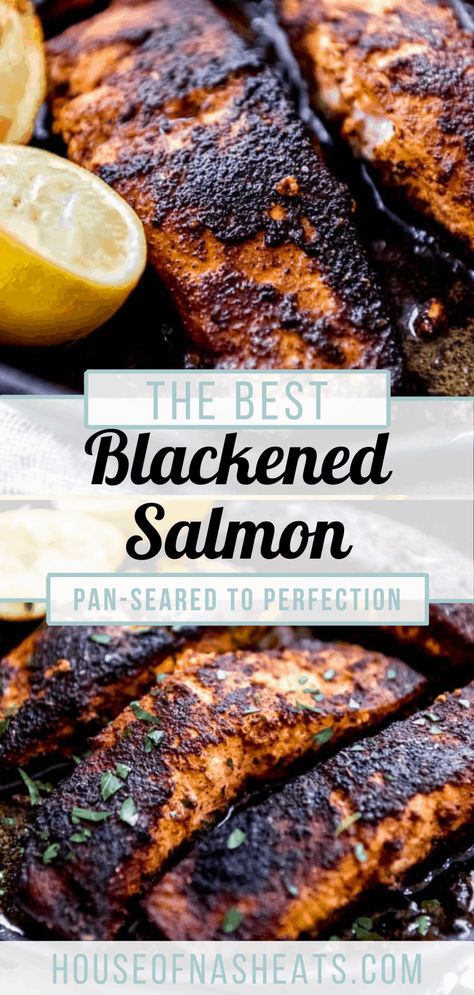 Blackened Salmon Blackened Salmon Recipes Pan Seared, Salmon Pan Seared, Salmon Recipes Pan, Salmon Recipe Pan, Blackened Salmon Recipes, Salmon Recipes Pan Seared, Blackened Salmon, Pan Fried Salmon, Restaurant Dinner