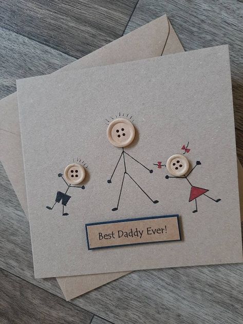 Wishesandkissesxx - Etsy UK Birthday Present For Dad From Kids, Card For Father's Birthday, Present For Dad Birthday, Happy Birthday Dad Cards Diy Handmade, Happy Fathers Day Cards Handmade, Fathers Day Gifts Cards, Handmade Fathers Day Gifts, Fathers Day Cards Homemade, Card Ideas For Dad