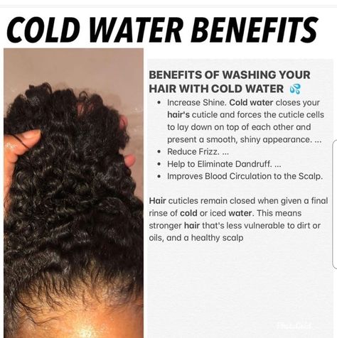 Washing 4c Natural Hair, Refresh Wash And Go Natural Hair, Cold Water Benefits, Water Hair, Natural Hair Growth Tips, Natural Hair Treatments, Hair Growth Secrets, Hair Care Growth, Hair Growing Tips