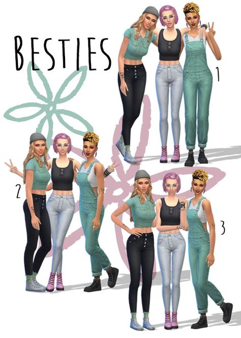 Sims 4 Gallery Poses Group, Sims 4 Group Poses, Sims 4 Gallery Poses, Gallery Poses, Full Body Poses, Poses Friends, Toddler Poses, Female Sims, Ts4 Poses