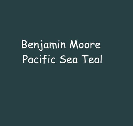 Benjamin Moore Pacific Sea Teal, Dark Teal Benjamin Moore Paint, Benjamin Moore Door Paint Colors, Pacific Sea Teal Benjamin Moore, Dark Teal Cabinets Kitchens, Benjamin Moore Dark Teal, Teal Home Office, Dark Teal Paint, Benjamin Moore Teal