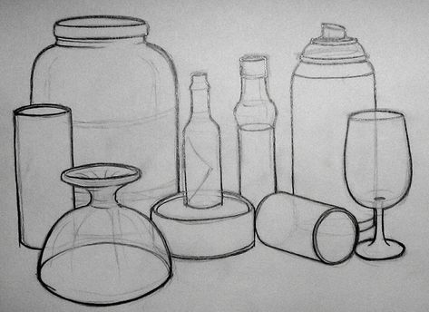 Cross Contour Line Drawing, Elementary Drawing, Learning Log, Still Life Sketch, Contour Line Drawing, Composition Drawing, Bottle Drawing, Interior Architecture Drawing, Drawing Tutorial Face