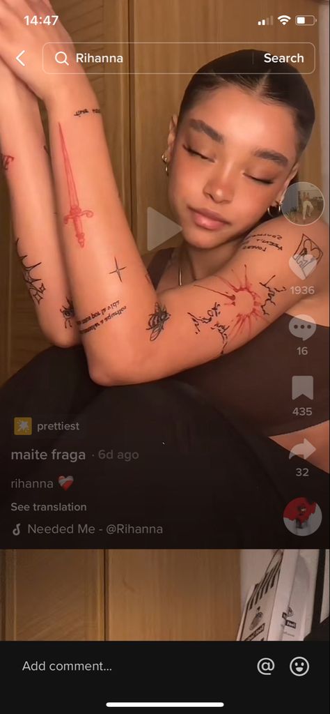 Subtle Face Tattoos, Brown Tattoos On Brown Skin, Brown Tattoo Ideas, Brown Ink Tattoo On Light Skin, Tattoos Brown Skin, Brown Ink Tattoos, Behind The Arm Tattoo Women, Scattered Tattoos Sleeve Women, Uncommon Tattoos