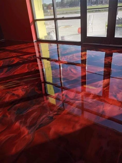 Red Epoxy Floor, Epoxy Garage Floor Ideas, 3d Epoxy Floor Designs, 3d Epoxy Floor, Garage Floor Ideas, Epoxy Floor Designs, Epoxy Floor 3d, Epoxy Resin Flooring, Garage Transformation