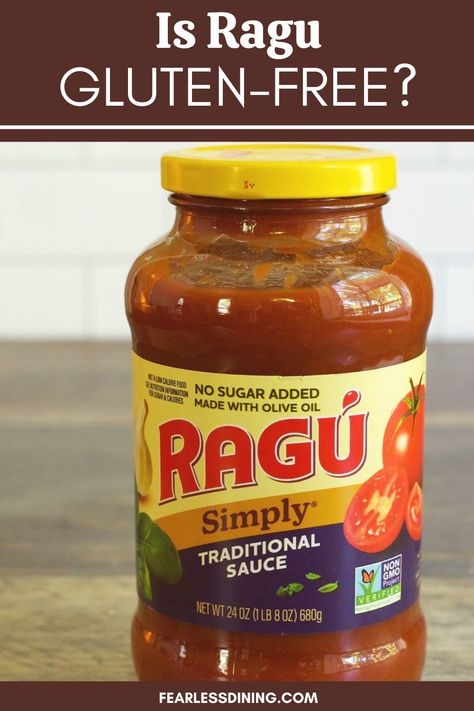 From tomato-based sauces to cheese sauces, Ragu has many flavors. But are all of these sauces safe for those with Celiac disease or gluten intolerance? Is Ragu gluten free? Gluten Free Spaghetti Sauce, Ragu Spaghetti Sauce, Gluten Free Pasta Sauce, Ragu Pasta Sauce, Cheese Sauces, Ragu Sauce, Gluten Free Italian, Gluten Free Spaghetti, Organic Pasta