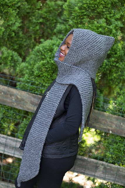 Quarry Hood Garter Stitch Scarf Free Knit Pattern Hooded Scarf Knitting Pattern Free, Knitting Scarfs, Garter Stitch Scarf, Hooded Scarf Pattern, Hoodie Scarf, Brown Sheep, Hood Pattern, Knitted Accessories, Womens Knitting Patterns